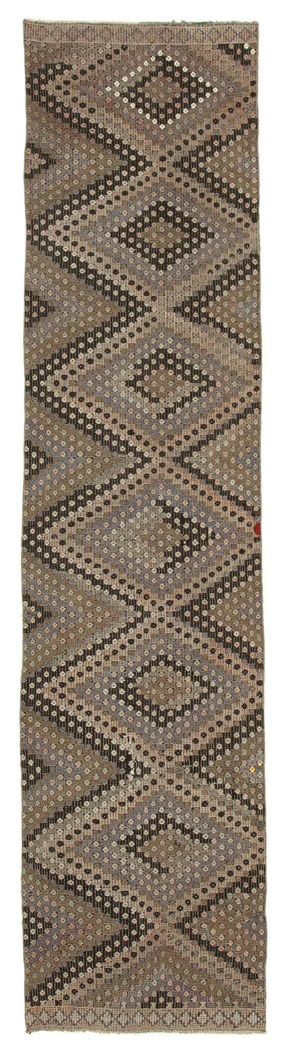 3x11 Brown Oriental Kilim Runner Rug - 29229