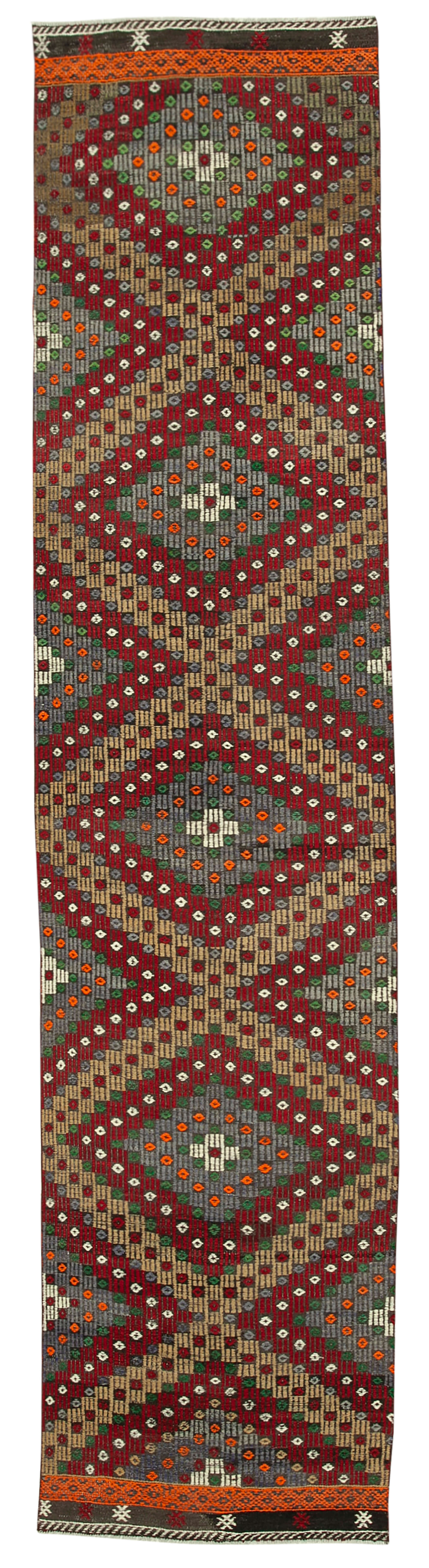 3x12 Multicolor Oriental Kilim Runner Rug - 29258