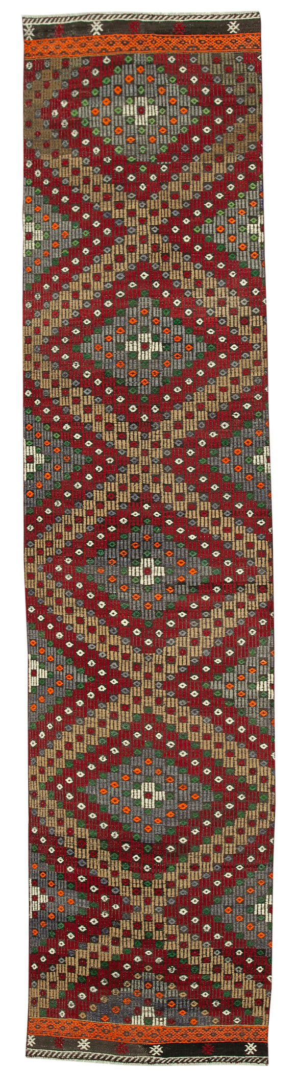 3x12 Multicolor Oriental Kilim Runner Rug - 29258