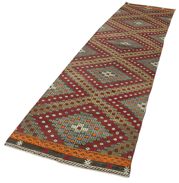 3x12 Multicolor Oriental Kilim Runner Rug - 29258