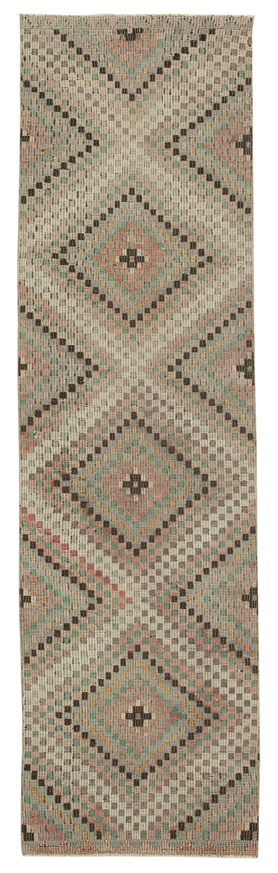 3x10 Beige Oriental Kilim Runner Rug - 29269