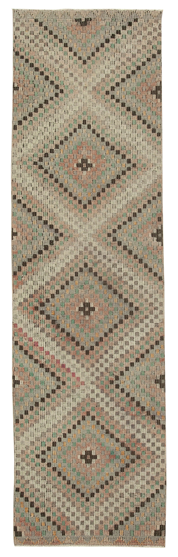 3x10 Beige Oriental Kilim Runner Rug - 29269