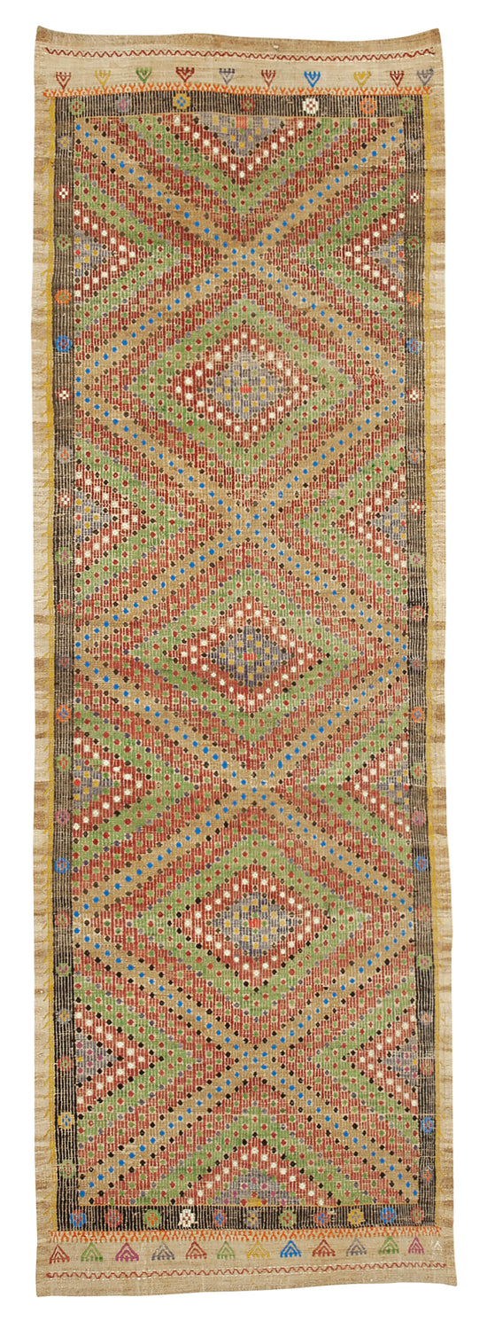 4x8 Multicolor Oriental Kilim Runner Rug - 29272