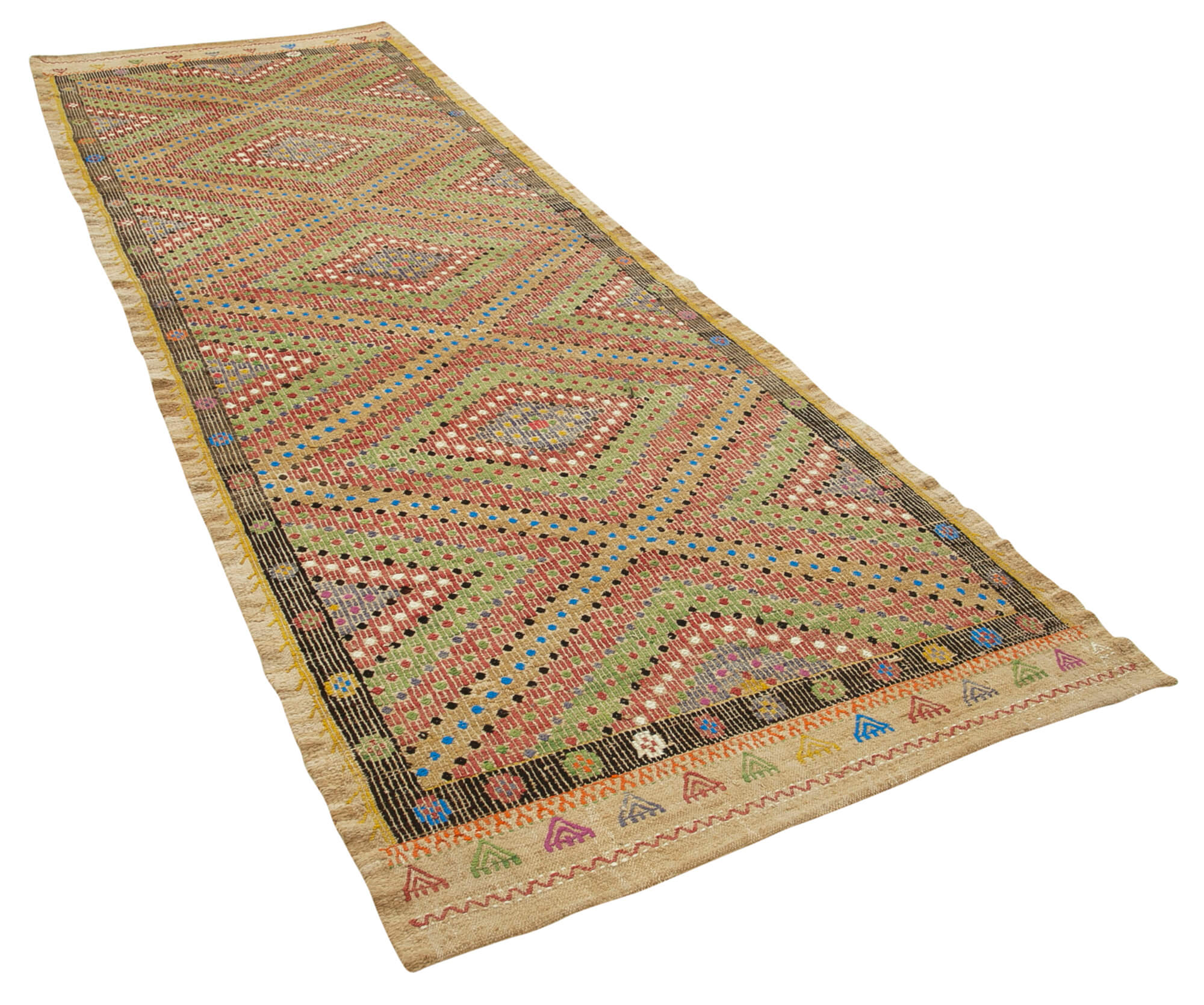 4x8 Multicolor Oriental Kilim Runner Rug - 29272