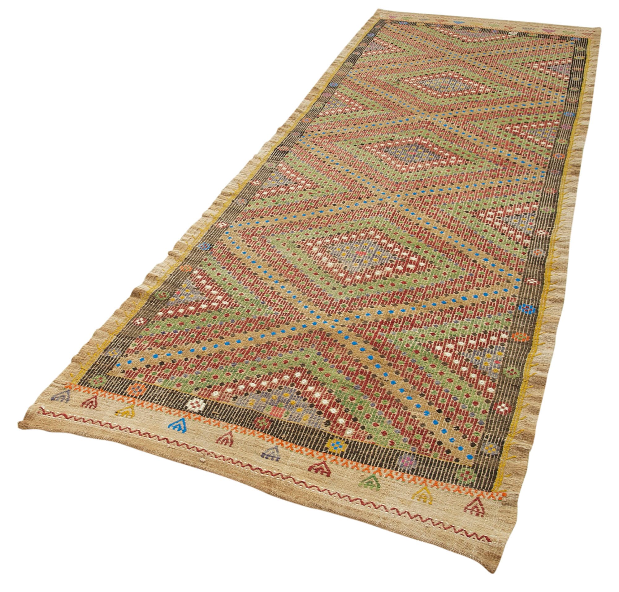 4x8 Multicolor Oriental Kilim Runner Rug - 29272