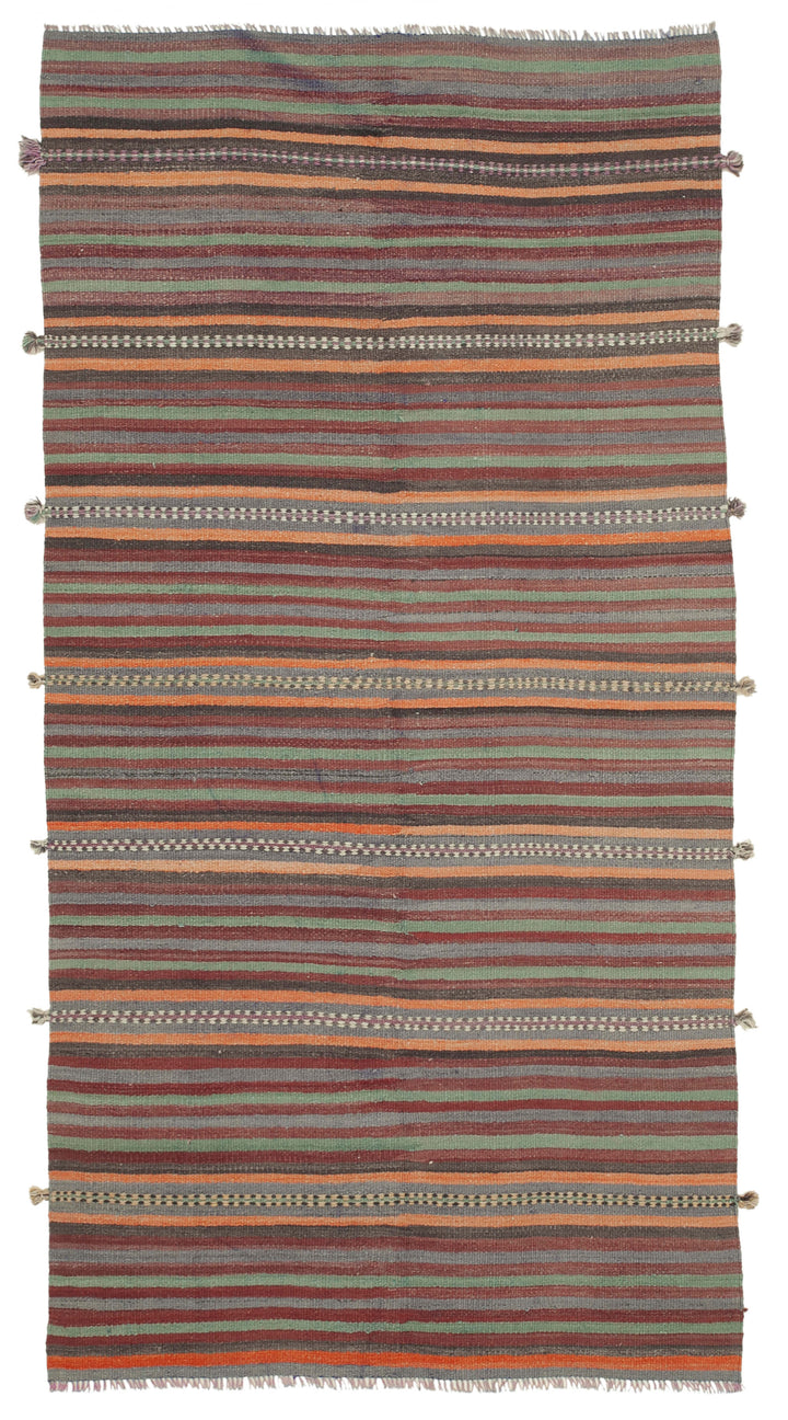 4x9 Orange Oriental Kilim Rug - 29321