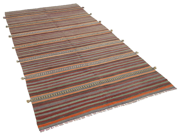 4x9 Orange Oriental Kilim Rug - 29321