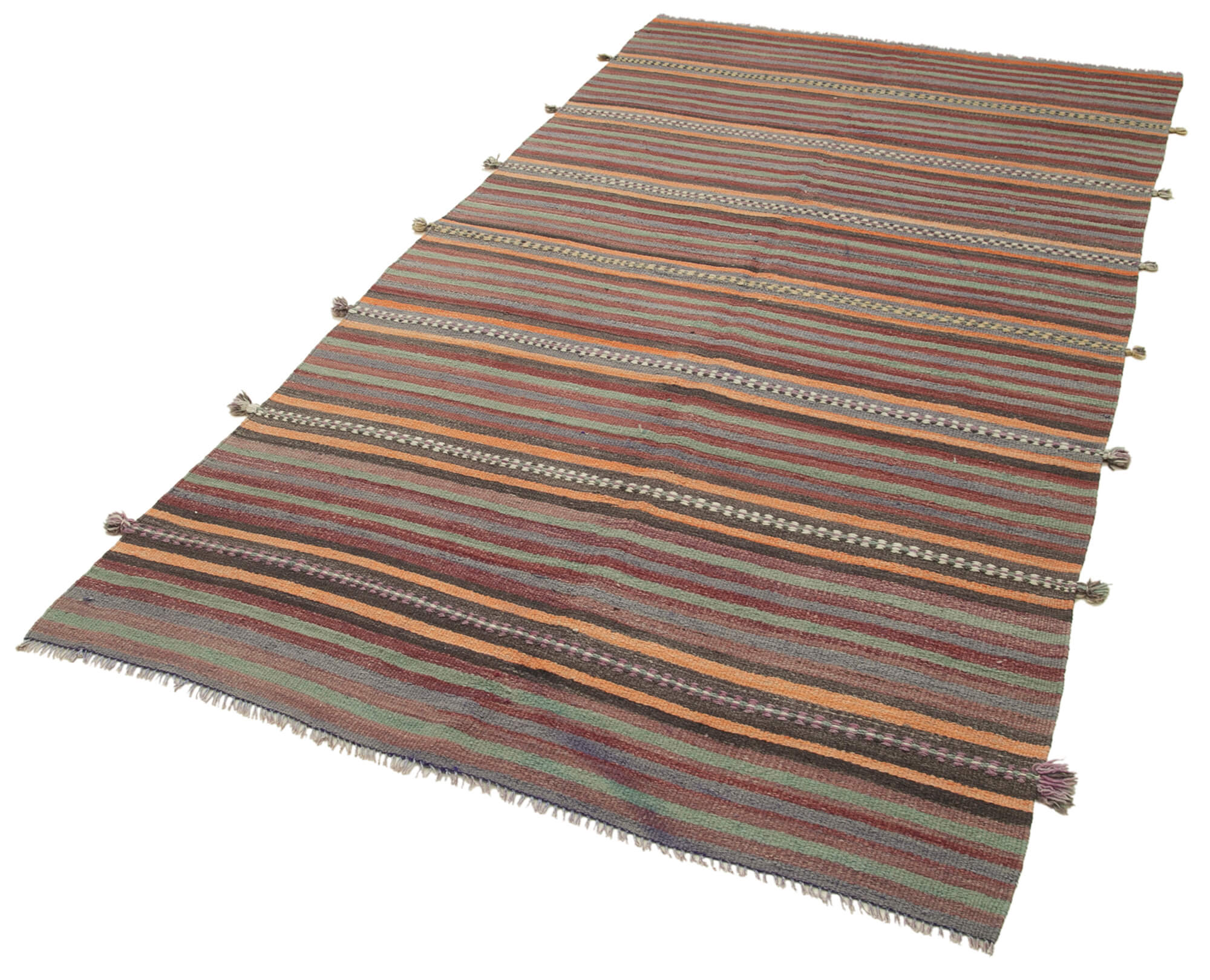 4x9 Orange Oriental Kilim Rug - 29321