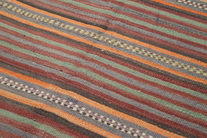 4x9 Orange Oriental Kilim Rug - 29321