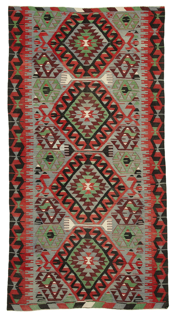 5x10 Red Oriental Kilim Rug - 29458