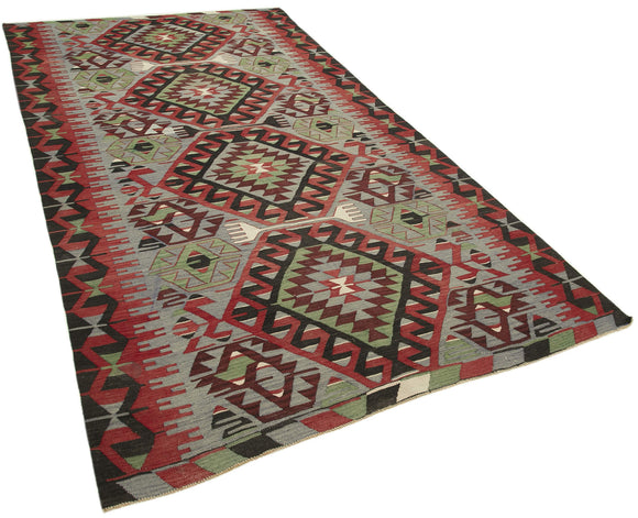 5x10 Red Oriental Kilim Rug - 29458