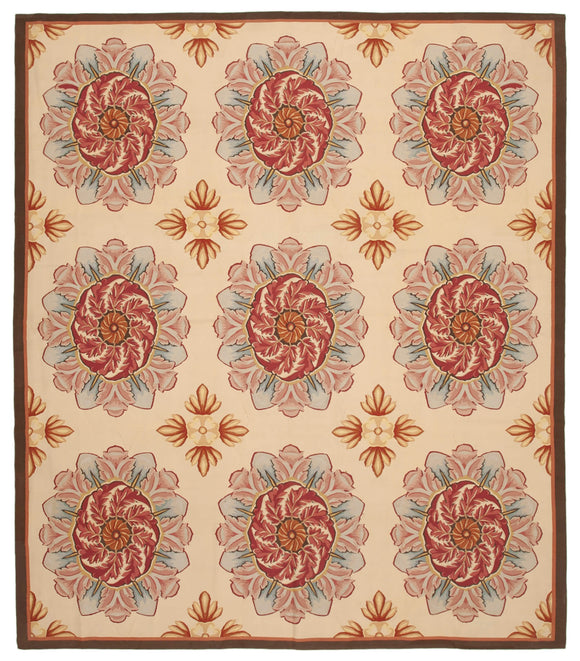 10x12 Beige Aubusson Kilim - 29470