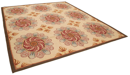 10x12 Beige Aubusson Kilim - 29470
