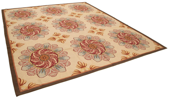 10x12 Beige Aubusson Kilim - 29470