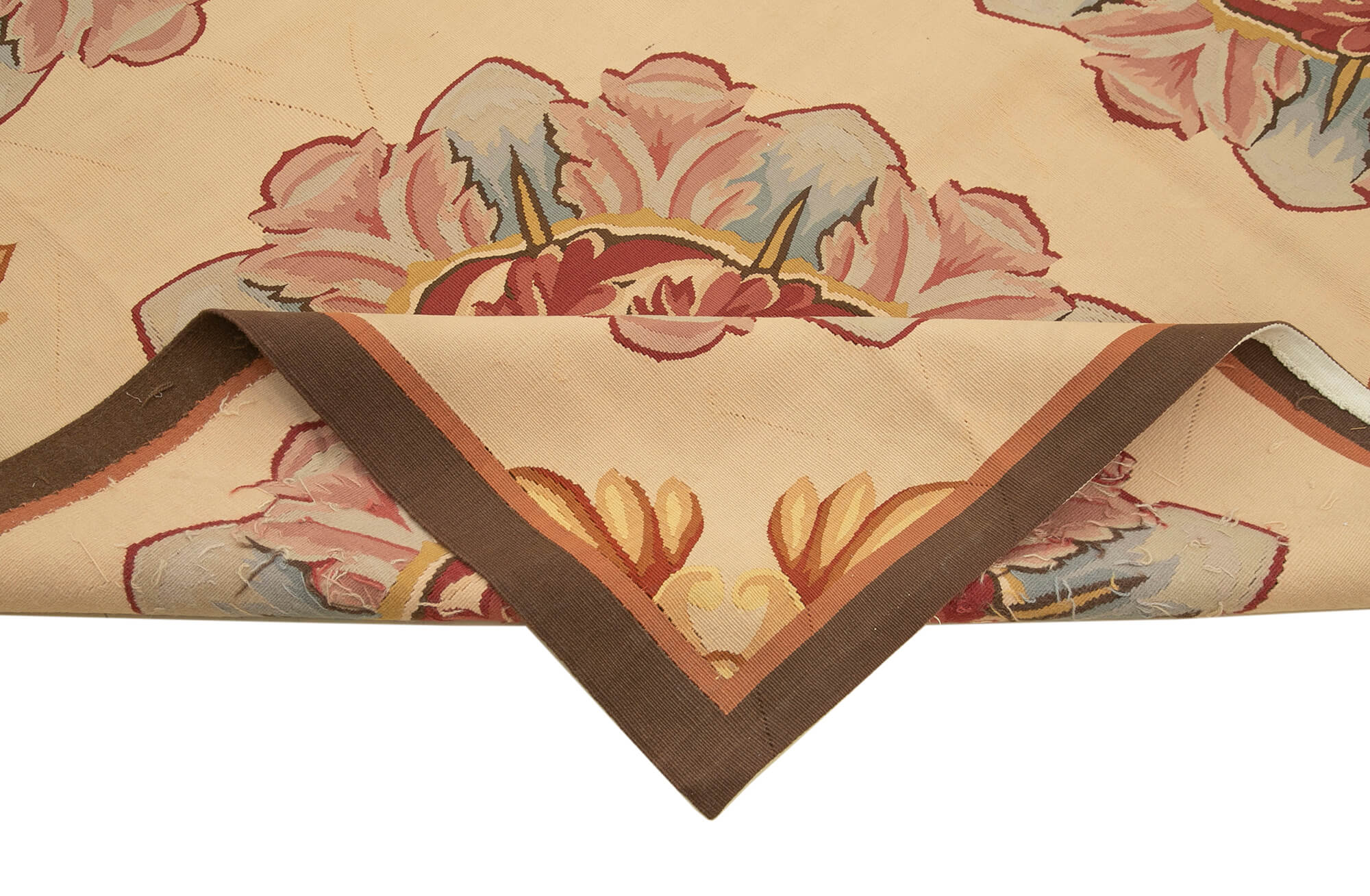 10x12 Beige Aubusson Kilim - 29470