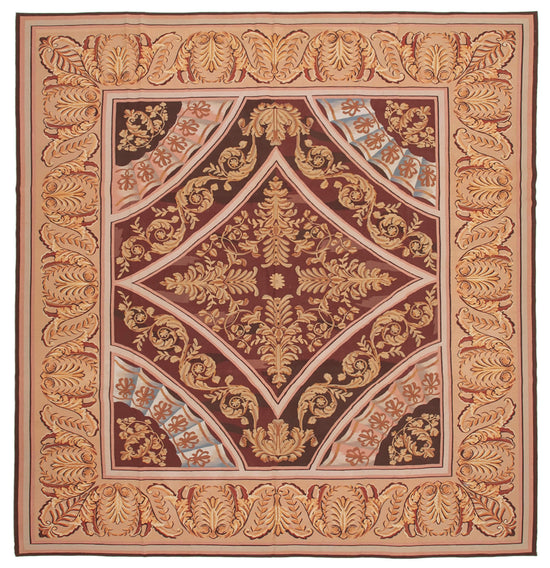 12x13 Pink Aubusson Kilim - 29472