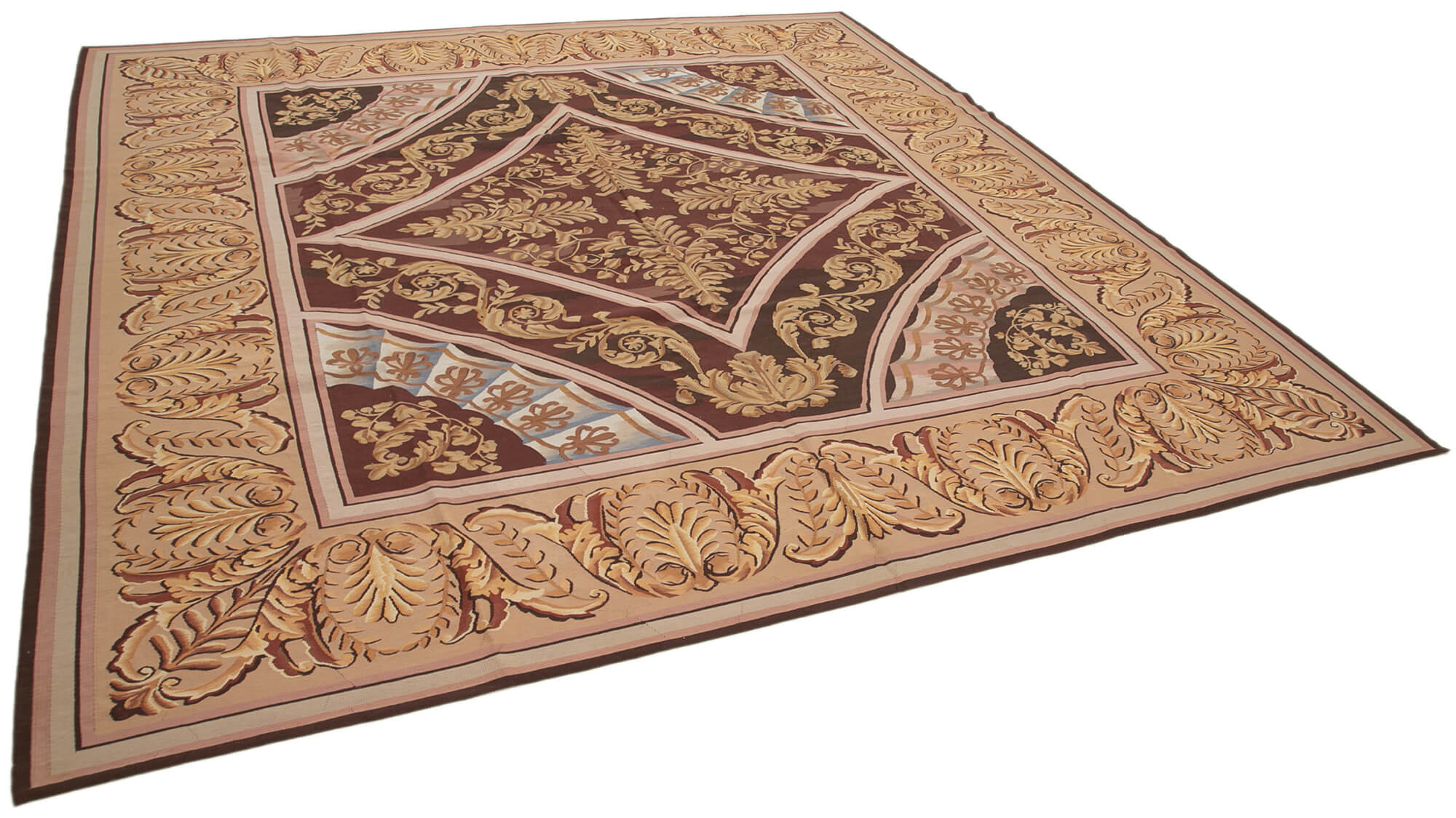 12x13 Pink Aubusson Kilim - 29472