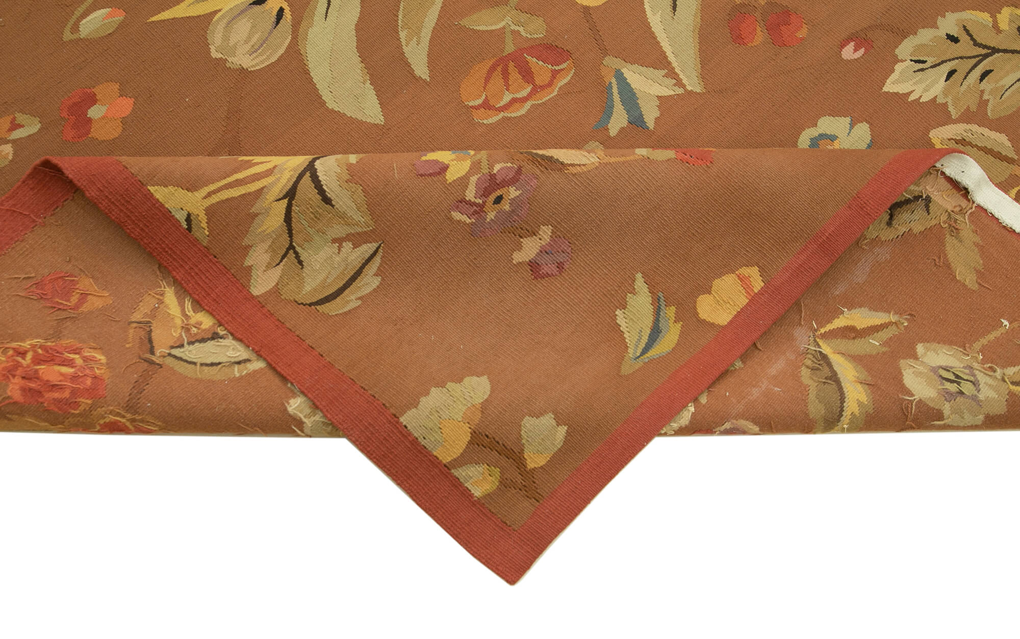 9x12 Brown Aubusson Kilim - 29473