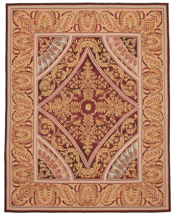 9x11 Pink Aubusson Kilim - 29477