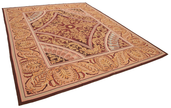 9x11 Pink Aubusson Kilim - 29477