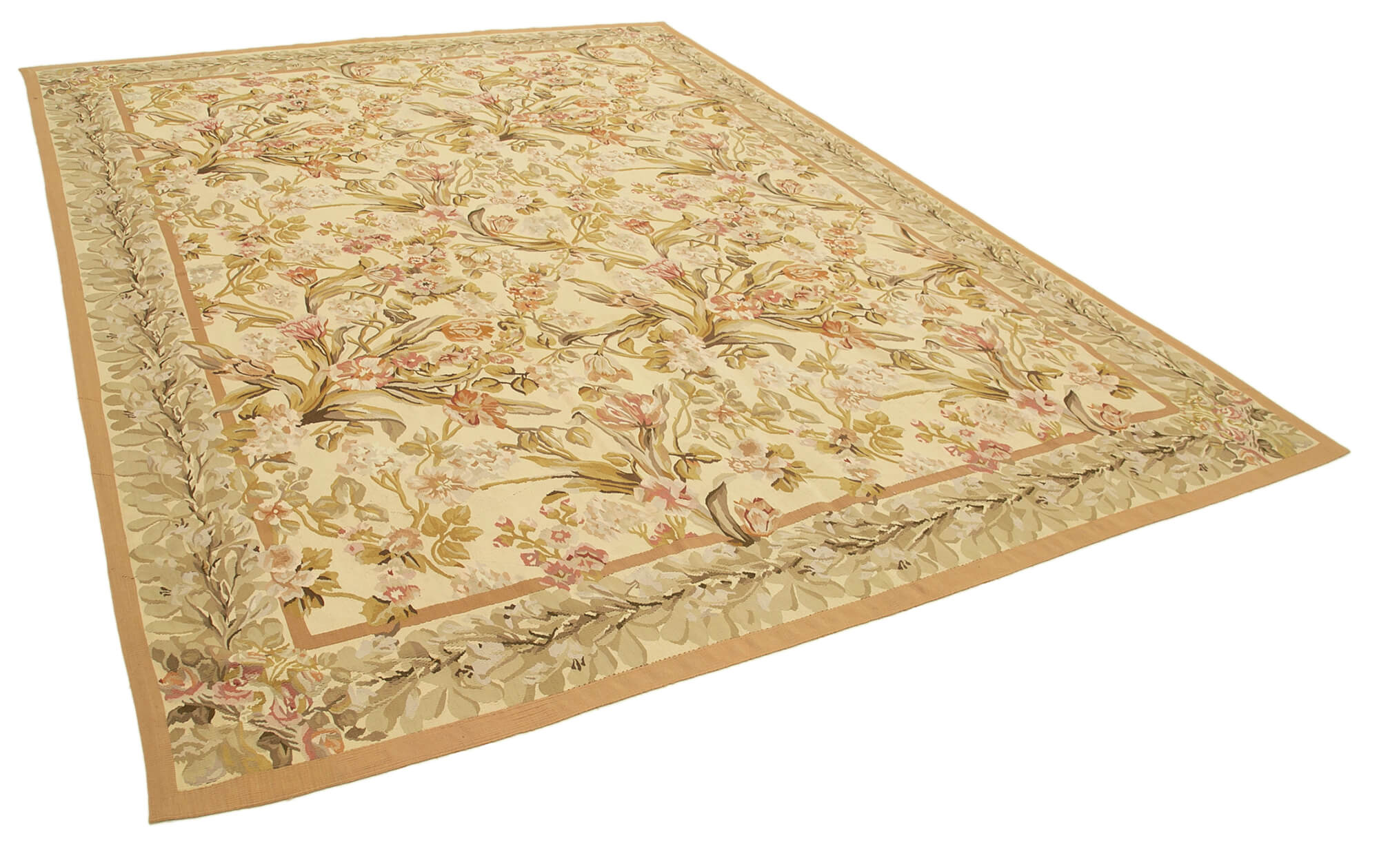 9x12 Beige Aubusson Kilim - 29478