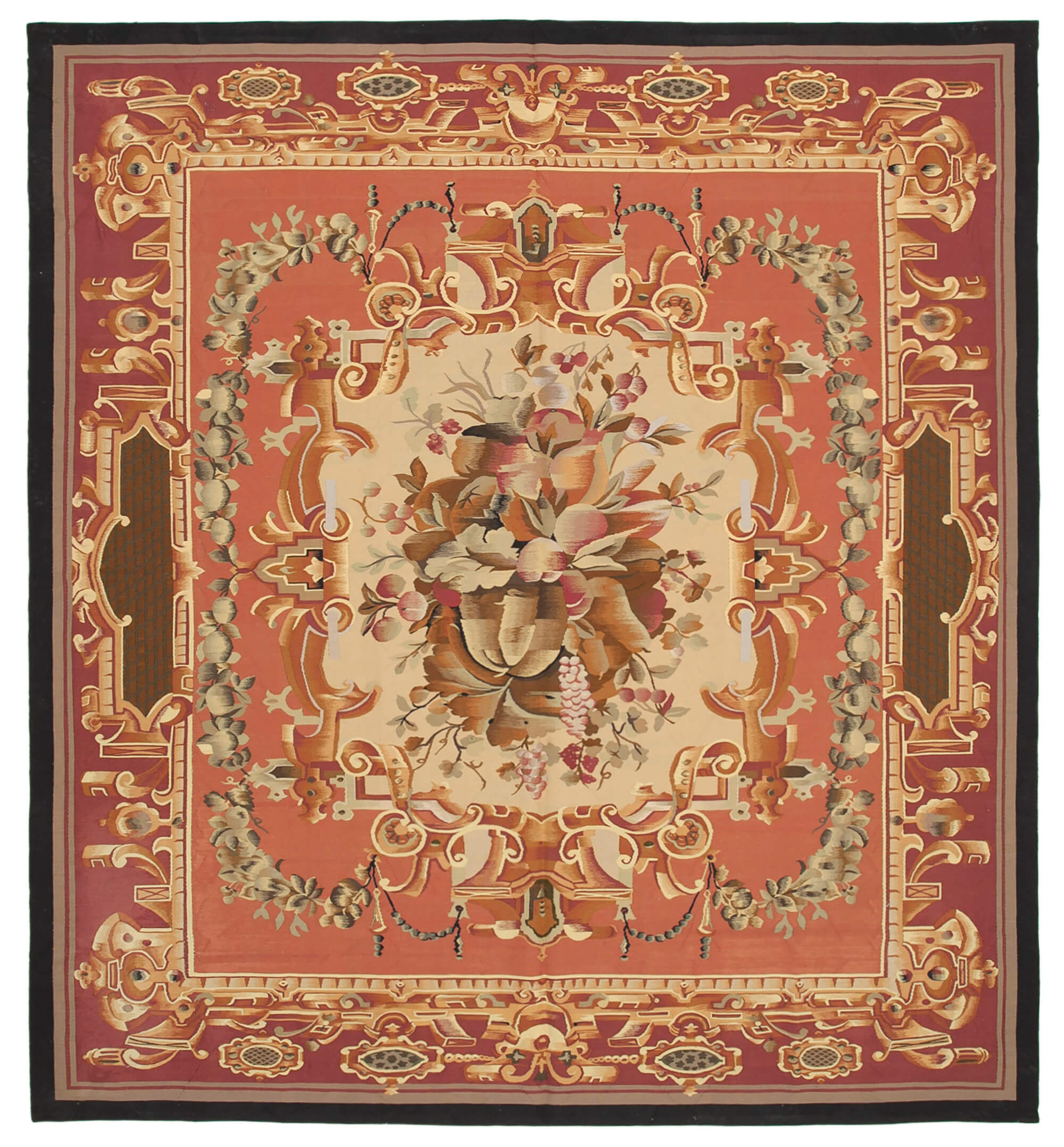 10x11 Red Aubusson Kilim - 29479