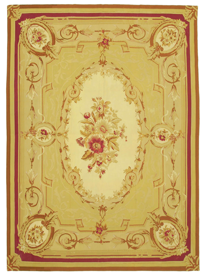 9x12 Yellow Aubusson Kilim - 29481