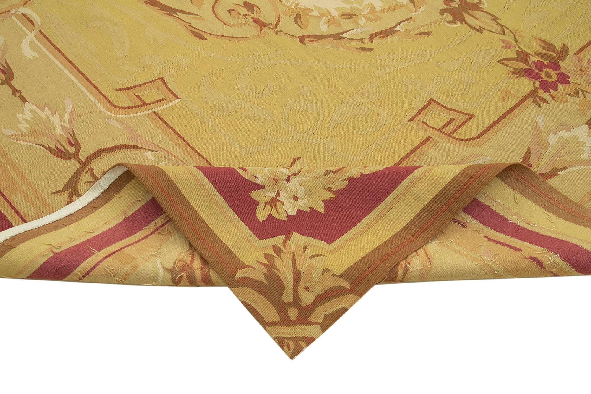 9x12 Yellow Aubusson Kilim - 29482