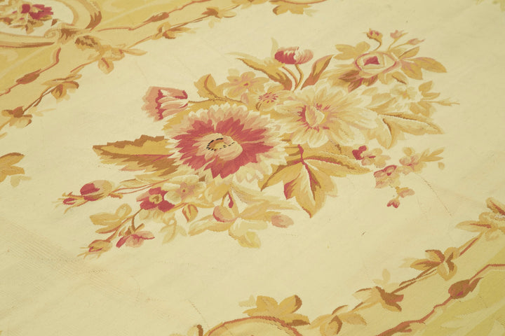 9x12 Yellow Aubusson Kilim - 29484