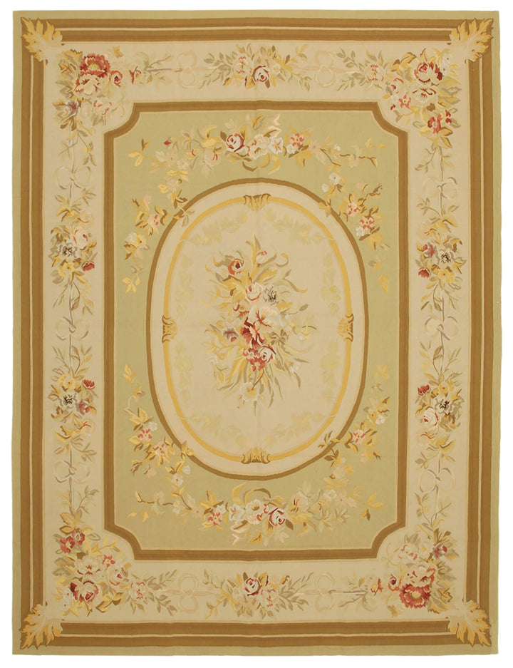 9x12 Beige Aubusson Kilim - 29485