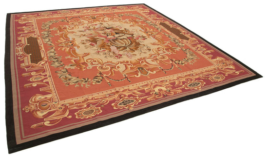 10x11 Pink Aubusson Kilim - 29487