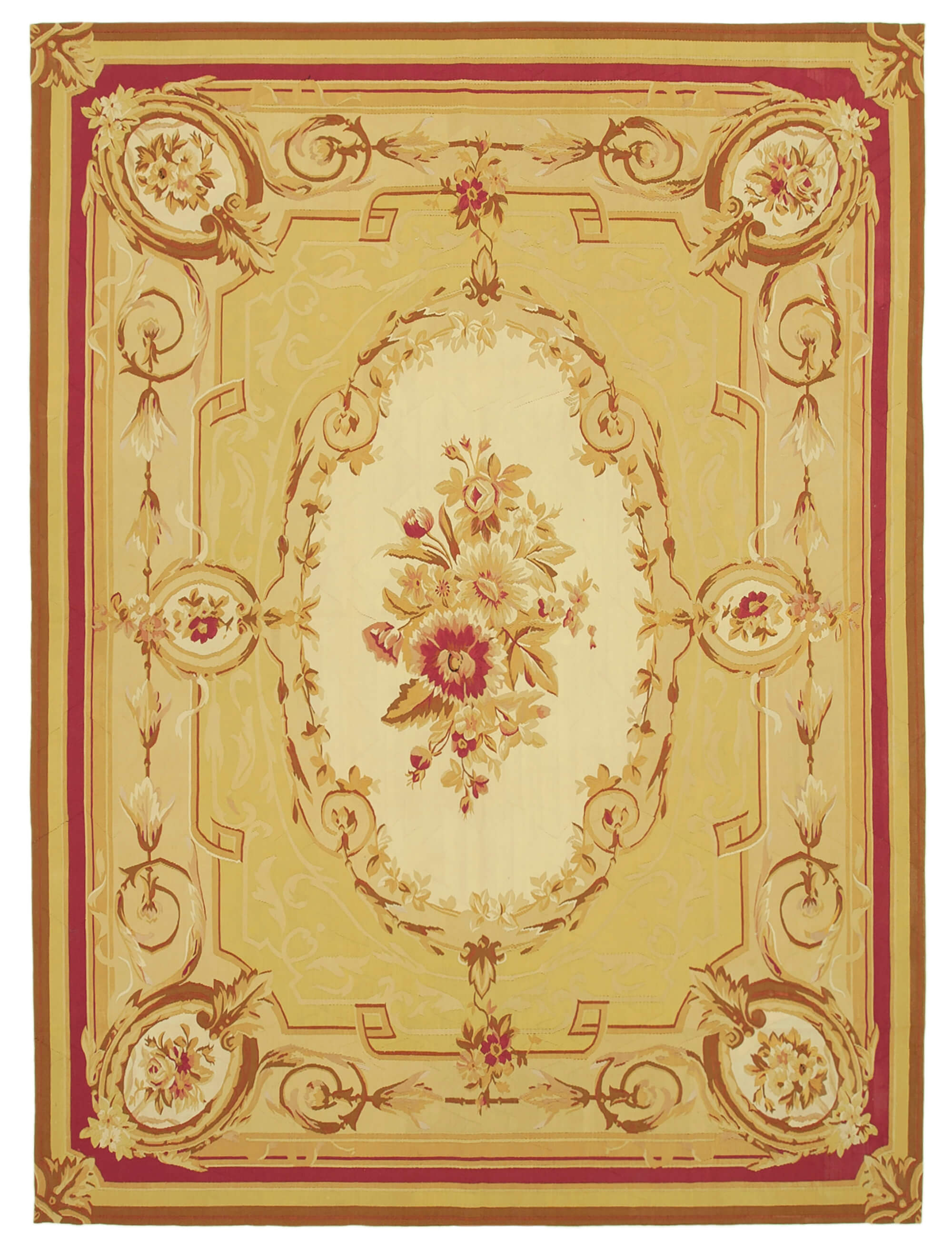 9x12 Yellow Aubusson Kilim - 29491