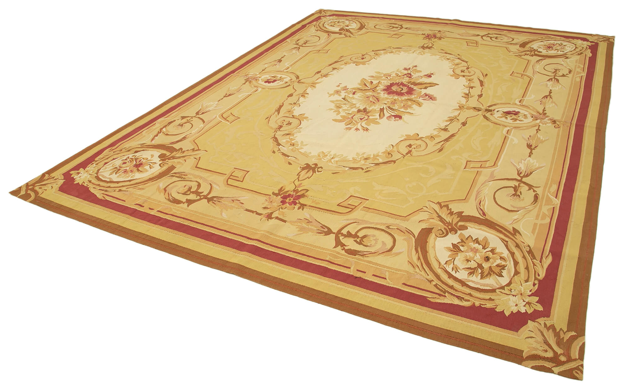 9x12 Yellow Aubusson Kilim - 29491
