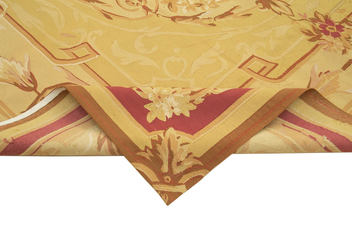 9x12 Yellow Aubusson Kilim - 29491