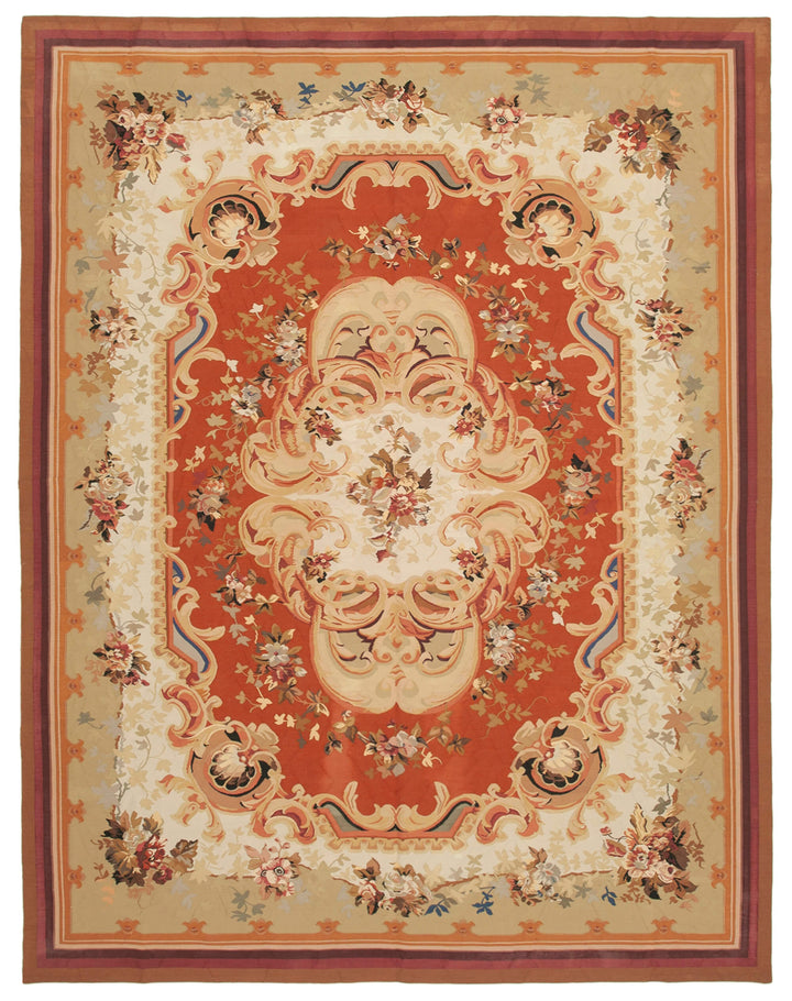 10x13 Beige Aubusson Kilim - 29494