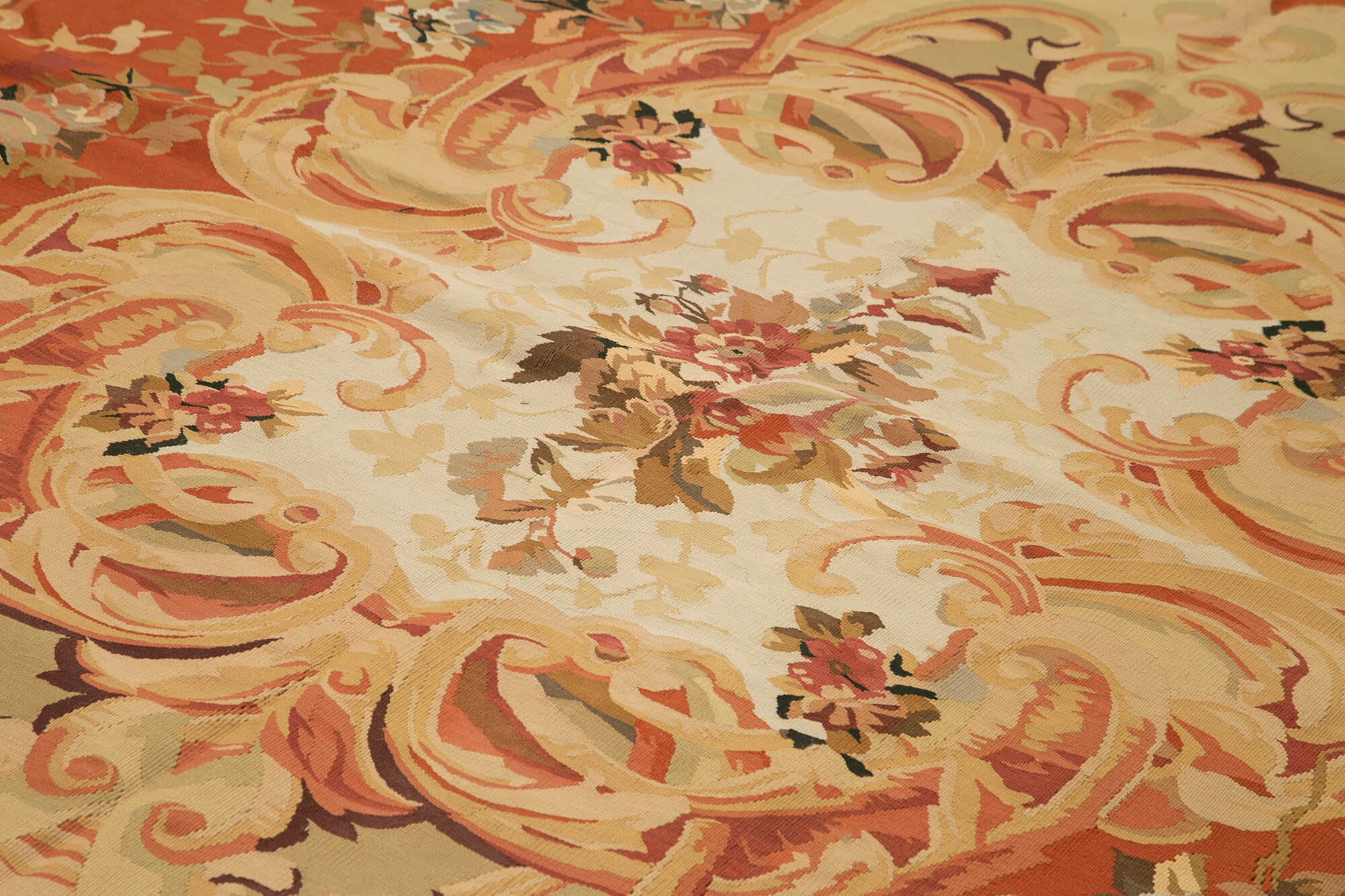 10x13 Beige Aubusson Kilim - 29494
