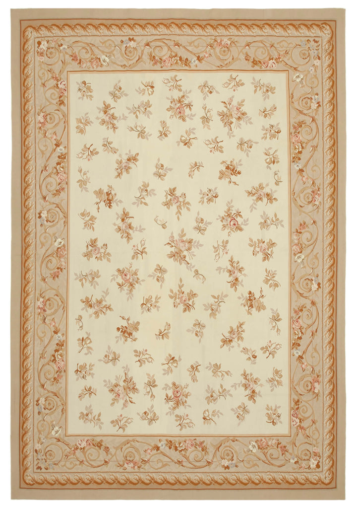 10x14 Beige Aubusson Kilim - 29495