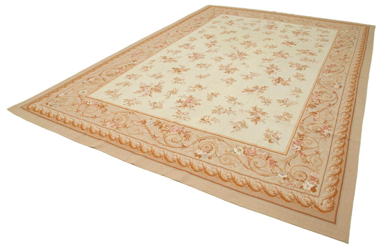 10x14 Beige Aubusson Kilim - 29495