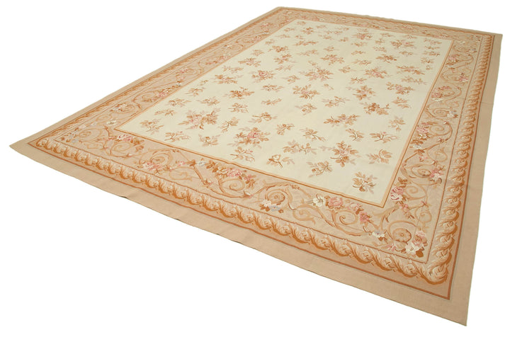 10x14 Beige Aubusson Kilim - 29495