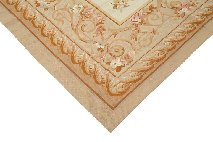 10x14 Beige Aubusson Kilim - 29495