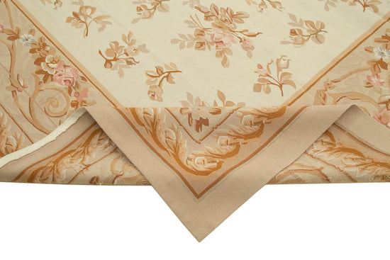 10x14 Beige Aubusson Kilim - 29495