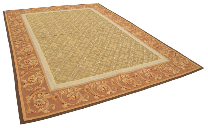 9x12 Brown Aubusson Kilim - 29499
