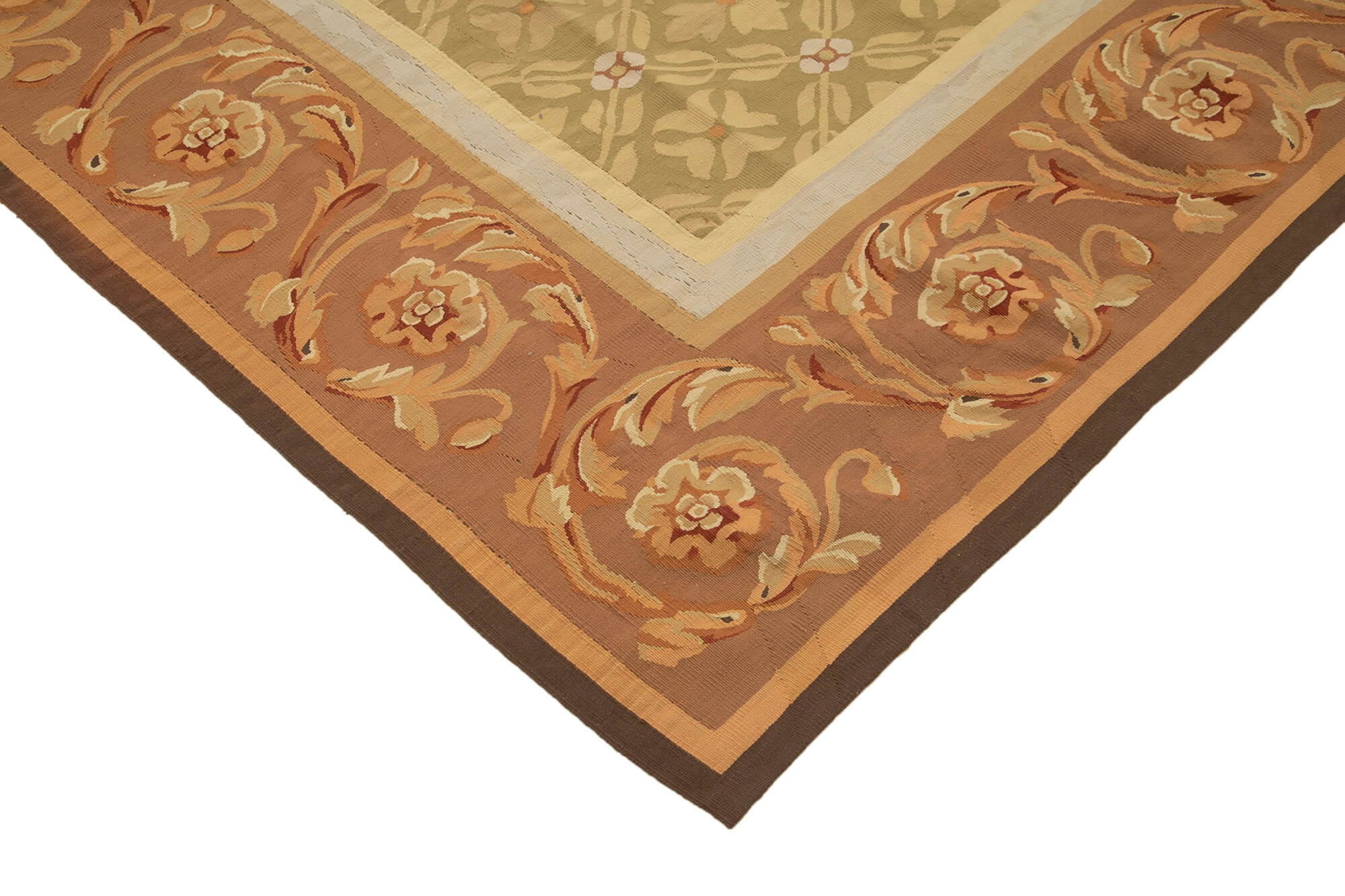 9x12 Brown Aubusson Kilim - 29499