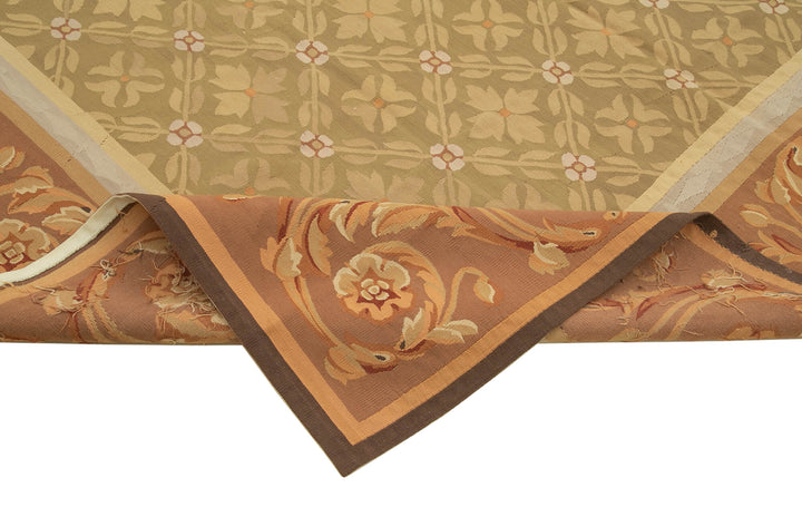 9x12 Brown Aubusson Kilim - 29499