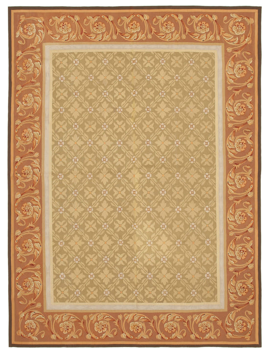 9x12 Brown Aubusson Kilim - 29500