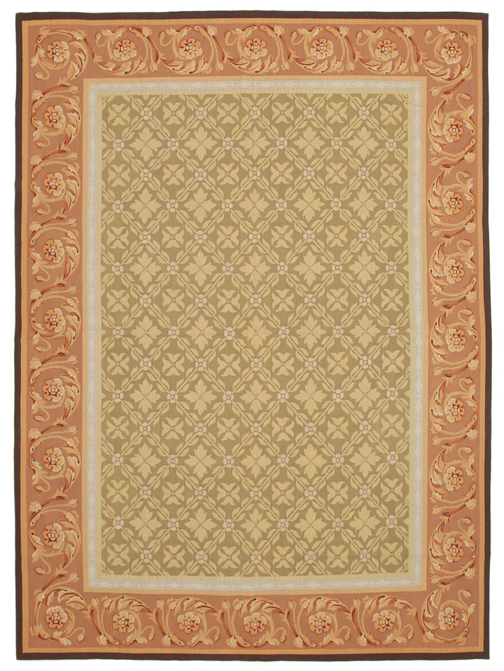 9x12 Brown Aubusson Kilim - 29501