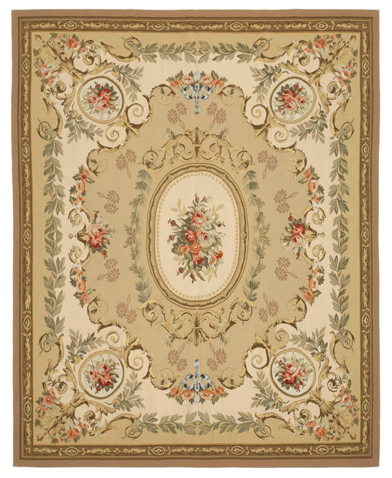 9x11 Beige Aubusson Kilim - 29503
