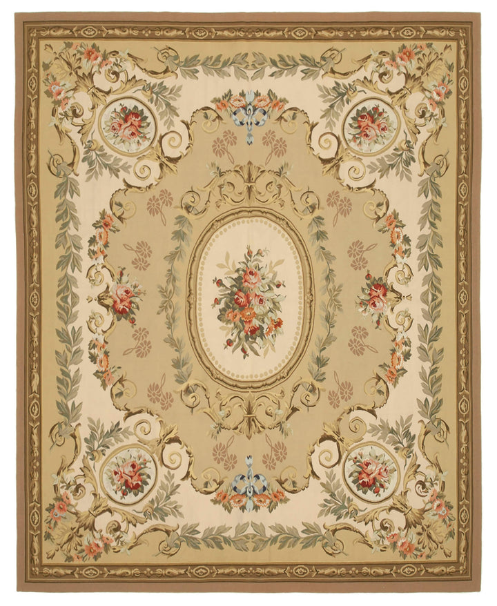 9x11 Beige Aubusson Kilim - 29503