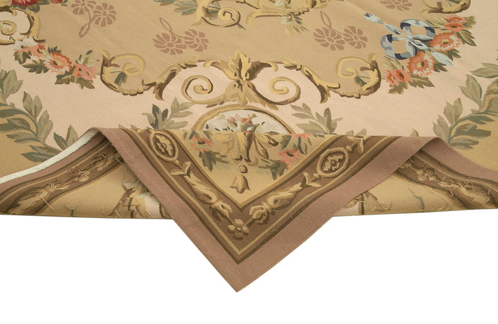9x11 Beige Aubusson Kilim - 29503
