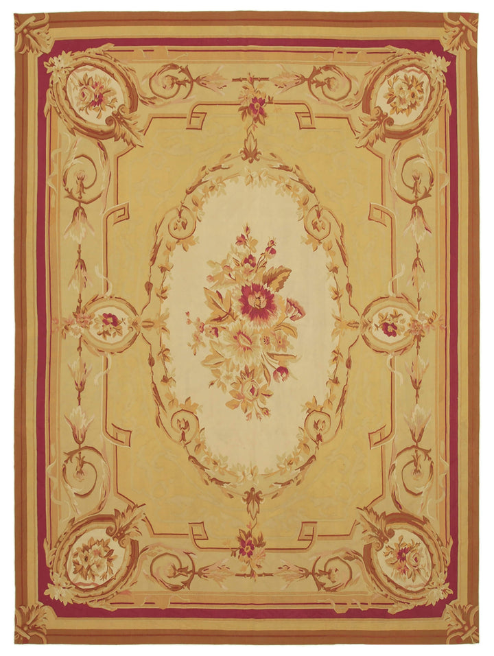 9x12 Yellow Aubusson Kilim - 29504